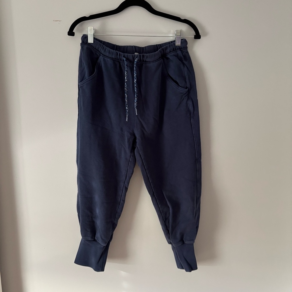 Free People Movement  Navy Cropped Jogger Sweatpants - Casual Comfort